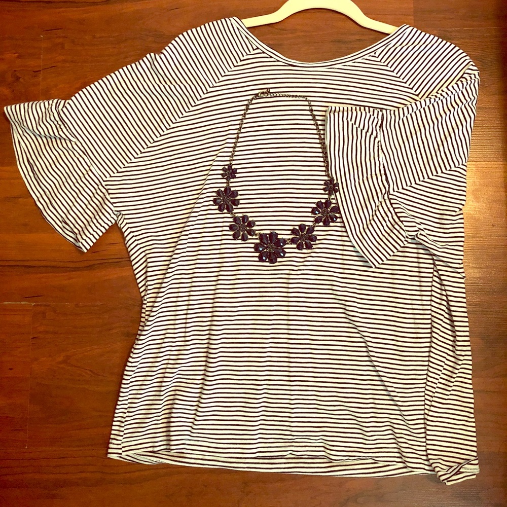 Navy Blue Striped Cato Shirt